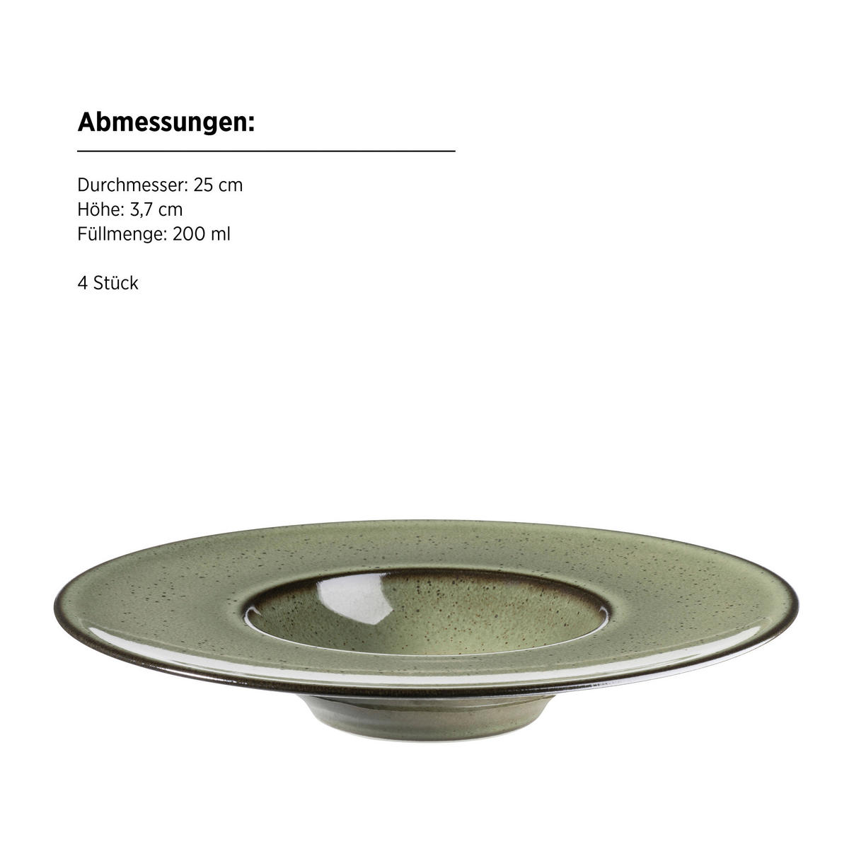TELLERSET Ambitious 4-teilig  - Grün, Trend, Keramik (25cm) - Mäser