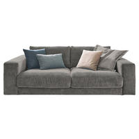 2-SITZER-SOFA Cord Dunkelgrau  - Dunkelgrau/Schwarz, Design, Kunststoff/Textil (230/85/127cm) - Hom`in