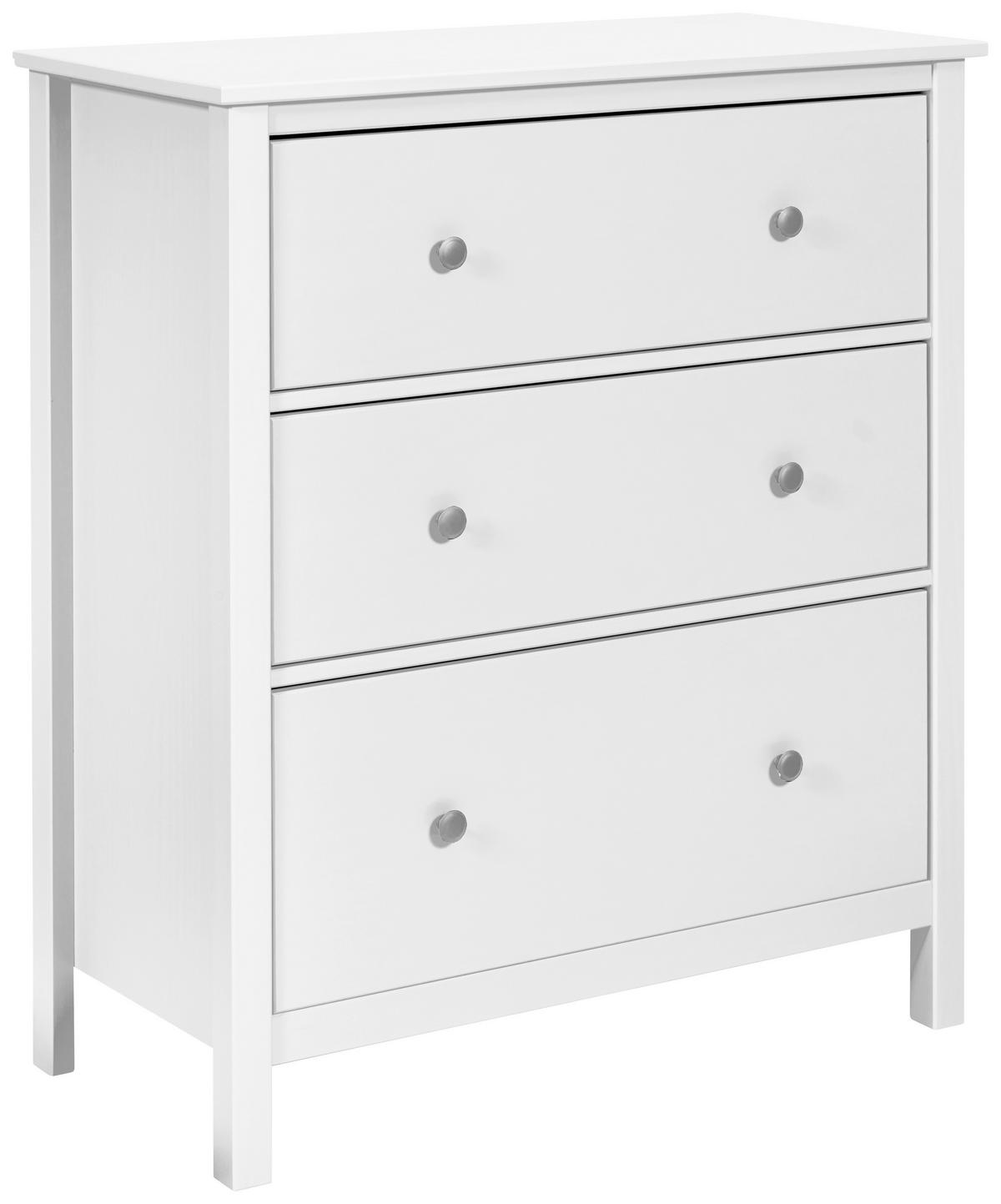KOMODA  85/96/40 cm  bela  - bela/srebrna, Dizajnerski, metal/drvo (85/96/40cm)