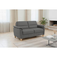 3-SITZER-SOFA PALMERA E Echtleder Mokka  - Eichefarben/Mokka, Basics, Leder/Holz (179/89/89cm) - Sit & More