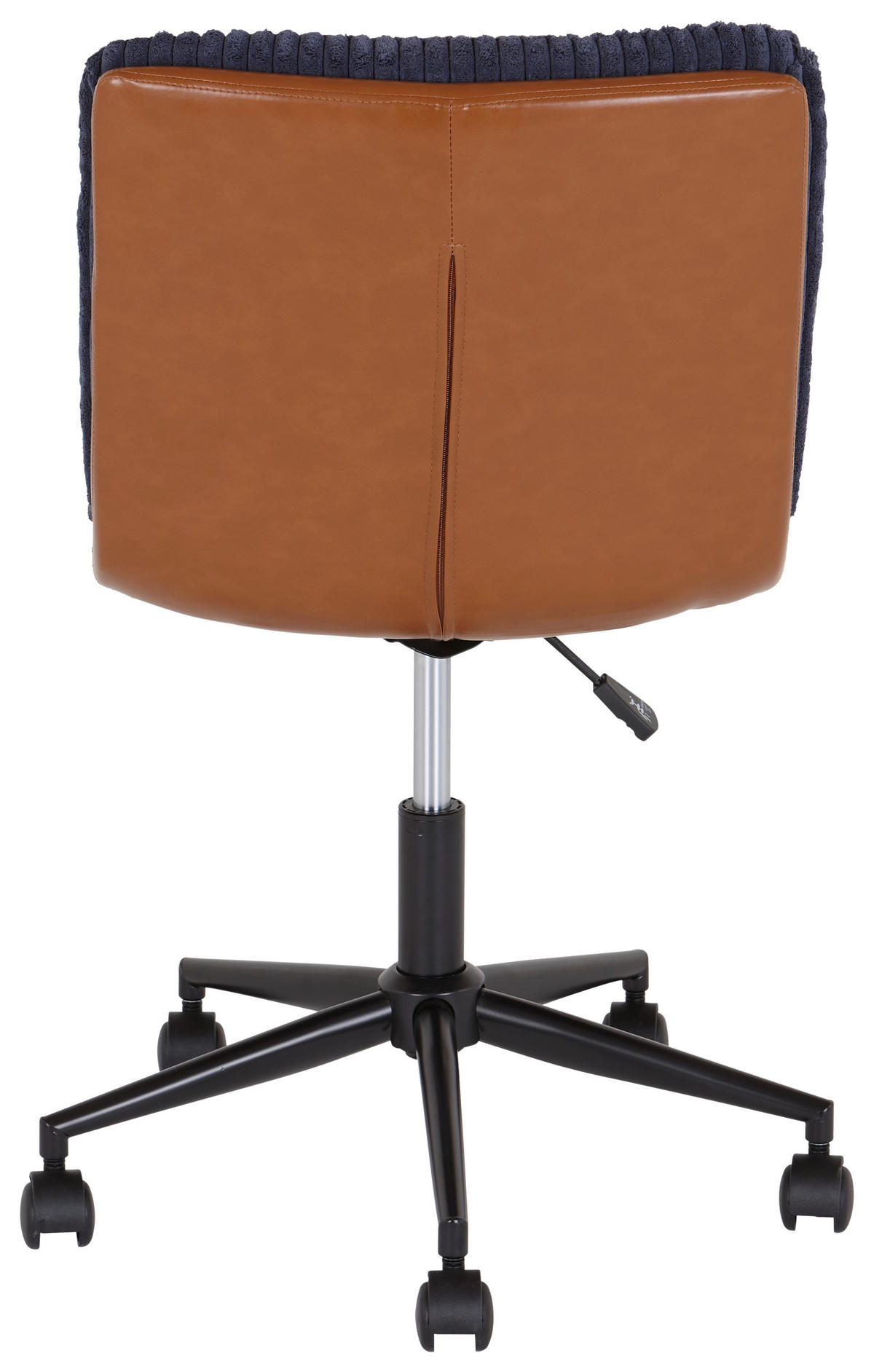 DREHSTUHL  in Cord, Lederlook Braun, Blau  - Blau/Schwarz, MODERN, Kunststoff/Textil (42/98/45cm) - MID.YOU