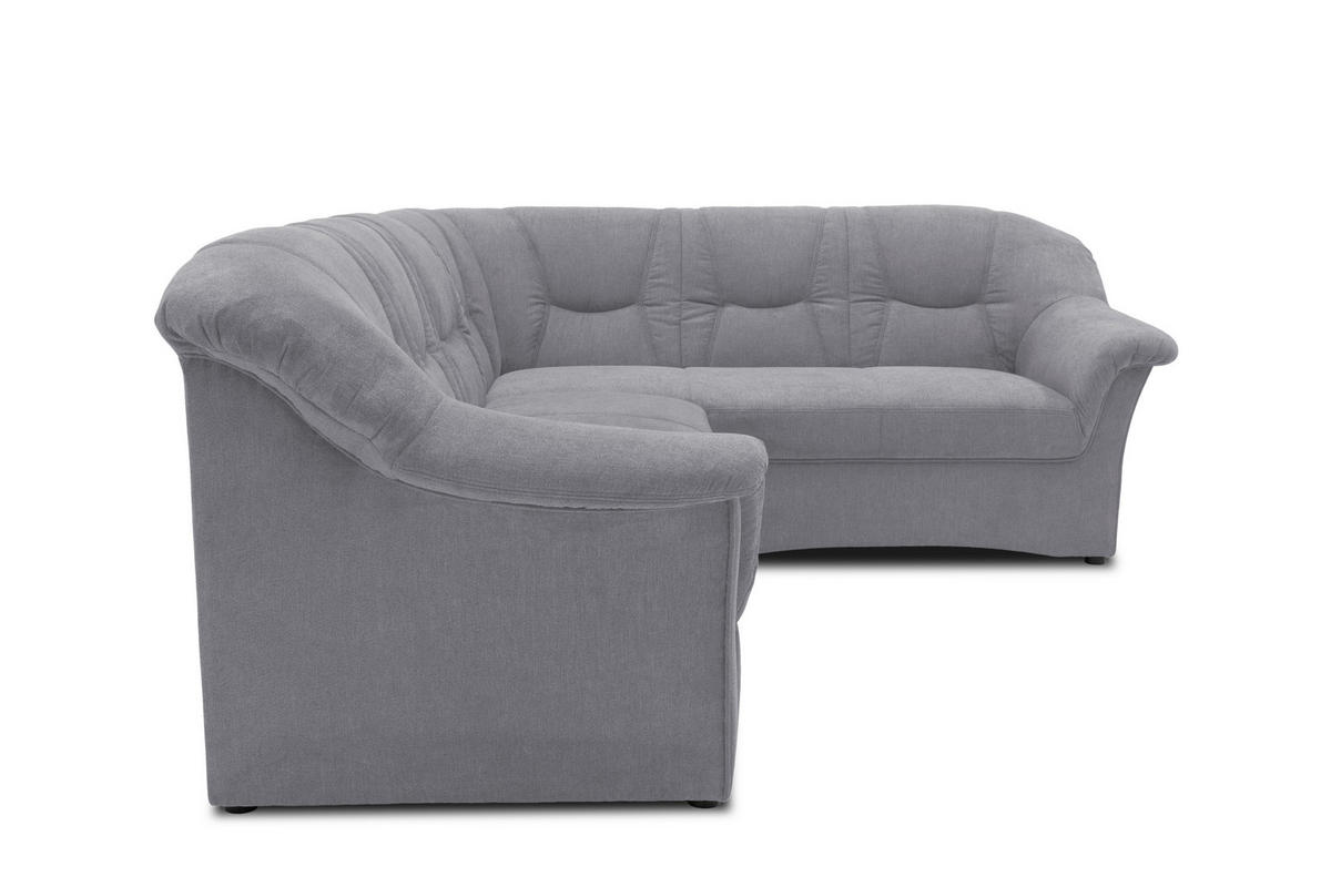 ECKSOFA Dunkelgrau Mikrofaser  - Dunkelgrau/Schwarz, KONVENTIONELL, Kunststoff/Textil (240/190cm) - MID.YOU