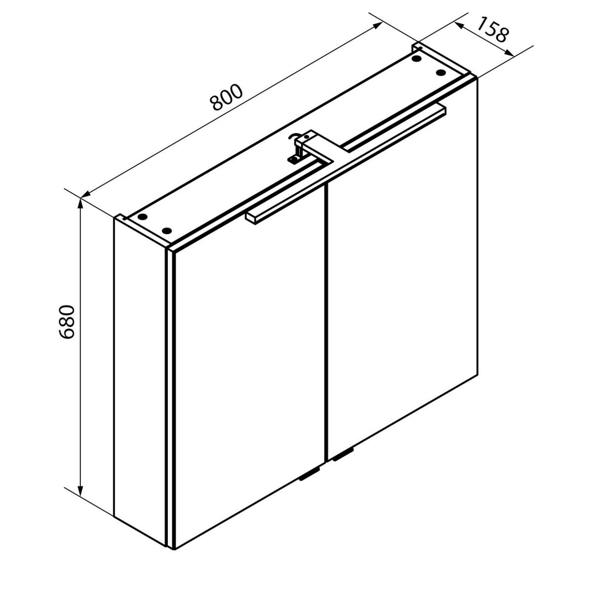 SPIEGELSCHRANK 80/68/15,8 cm  - Eichefarben/Silberfarben, Basics, Glas/Holzwerkstoff (80/68/15,8cm) - MID.YOU
