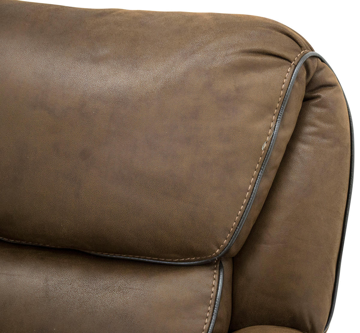 3-SITS SOFFA i läderimitation (vegan) brun, svart  - brun/svart, Design, textil/plast (206/96/98cm) - Livetastic