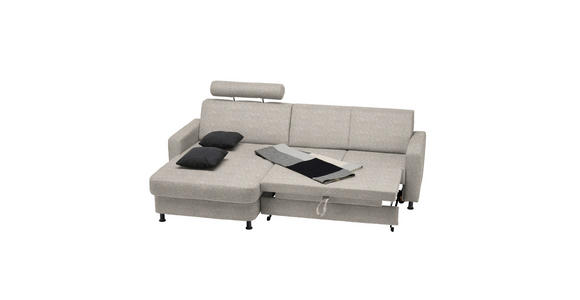 ECKSOFA in Webstoff Beige 165/257 cm - Beige/Schwarz, Design, Kunststoff/Textil (165/257cm) - Xora