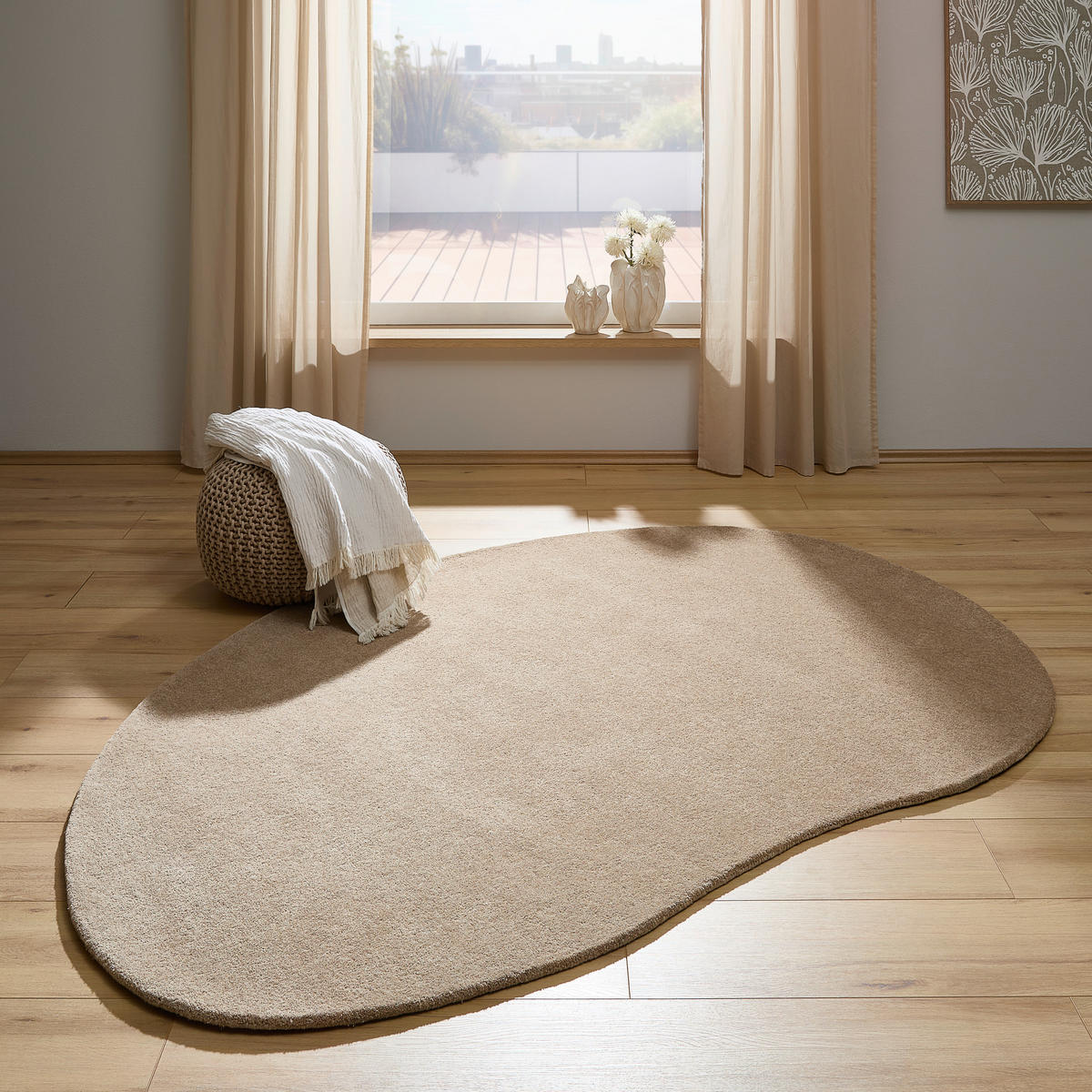 WOLLTEPPICH 130/190 cm Beigebraun organisch  - Beigebraun, Natur, Textil (130/190cm) - Linea Natura