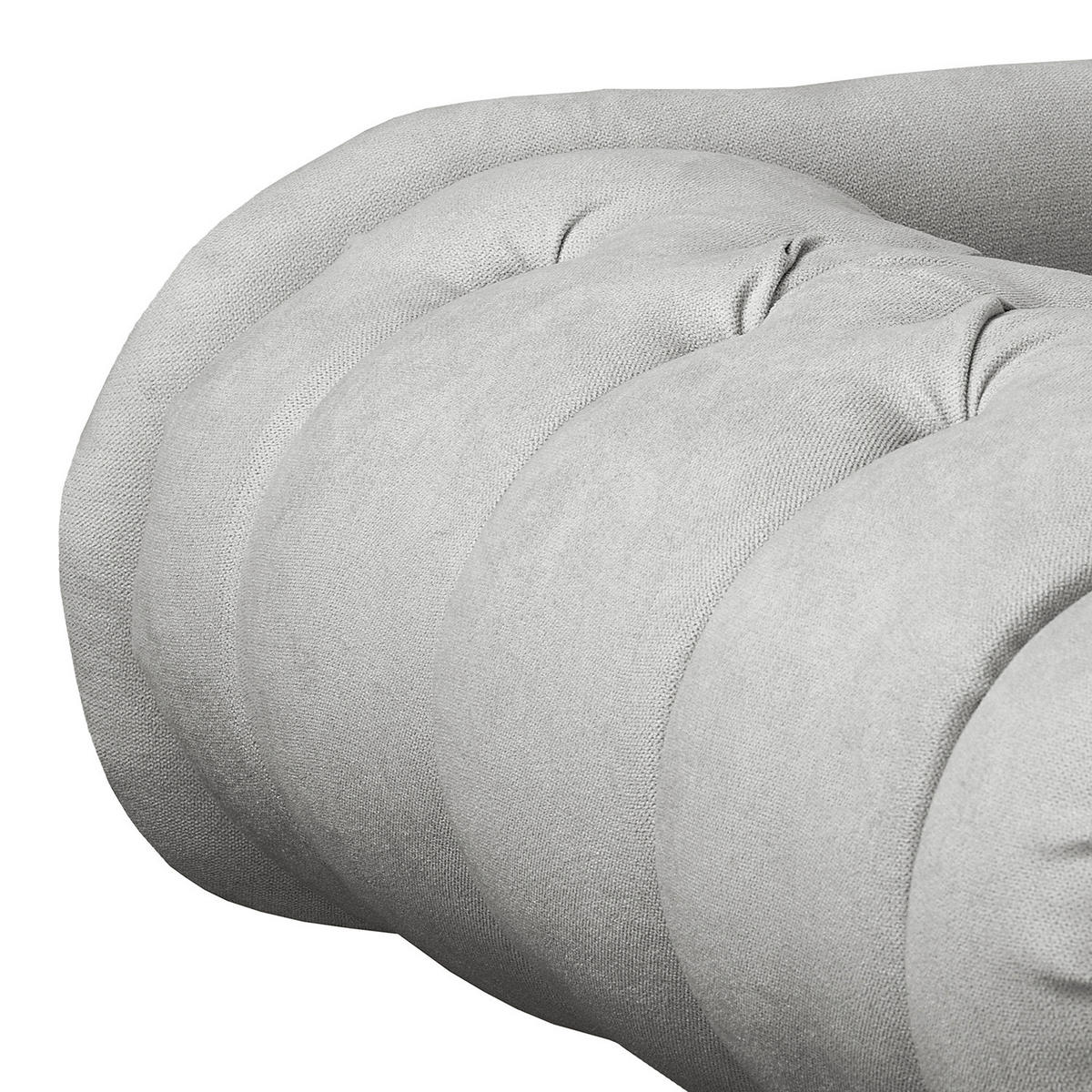 RÉCAMIERE Mikrofaser Grau  - Braun/Grau, Design, Holz/Textil (185/93/75cm) - Livetastic