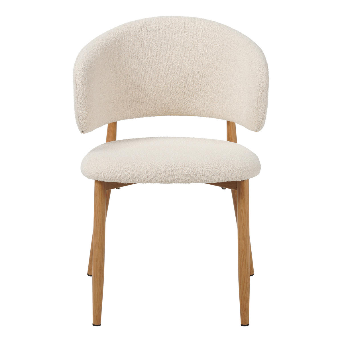 STUHL-SET 2 Stück  in Stahl Bouclé Metall, Textil  - Elfenbein, MODERN, Textil/Metall (54/79/54cm) - Livetastic