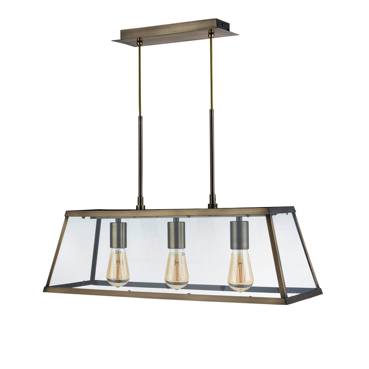 HÄNGELEUCHTE 65/100/20 cm  - Messingfarben, Design, Glas/Metall (65/100/20cm)