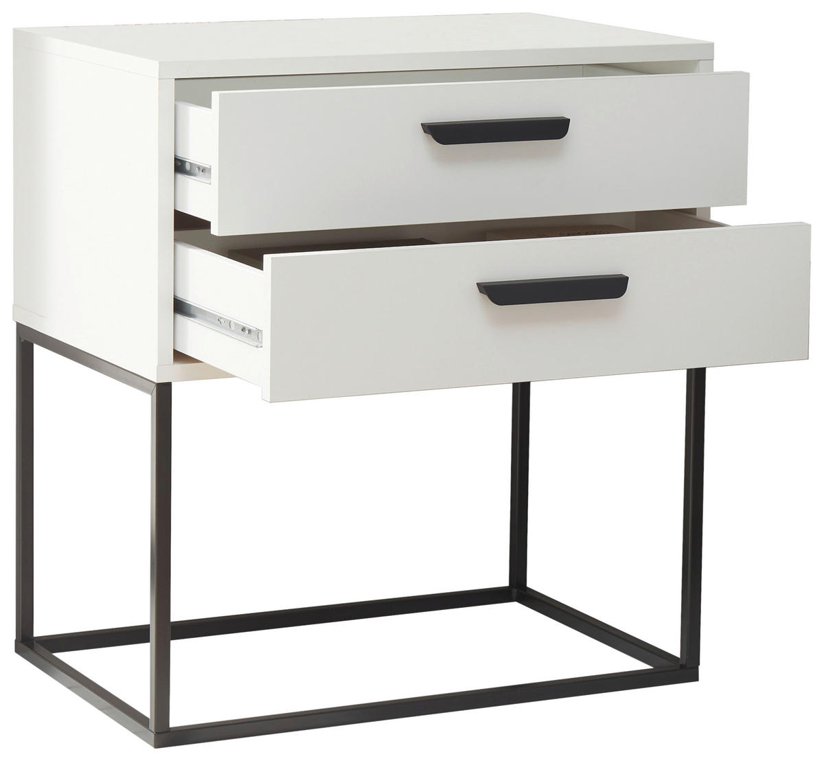 NOĆNI STOČIĆ crna, bela  - bela/crna, Moderno, metal/pločasti materijal (60/65/38,5cm) - Livetastic