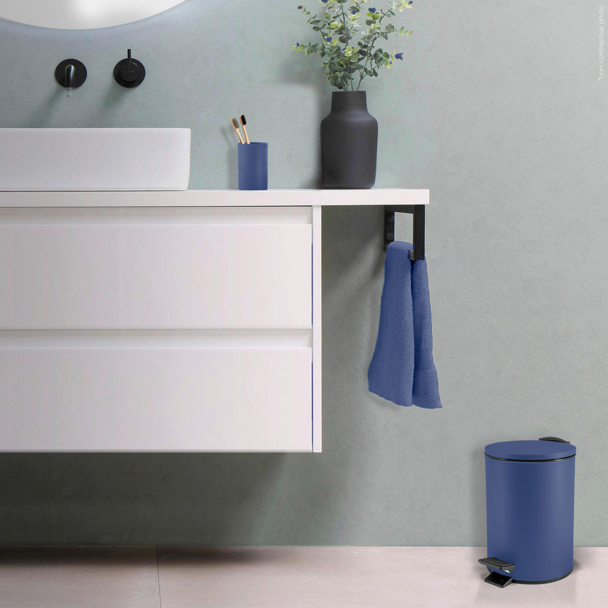 TRETEIMER ADELAR 3 L  - Blau/Schwarz, Basics, Kunststoff/Metall (16.80/16.80/22,8cm) - Spirella