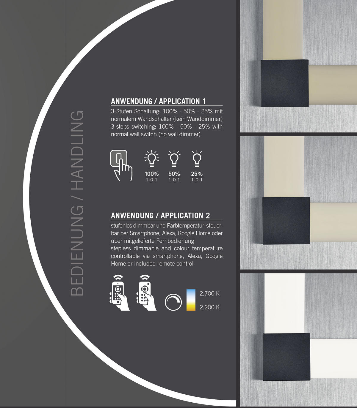 LED-DECKENLEUCHTE 60/36/6 cm    - Anthrazit, Design, Metall (60/36/6cm) - BOPP