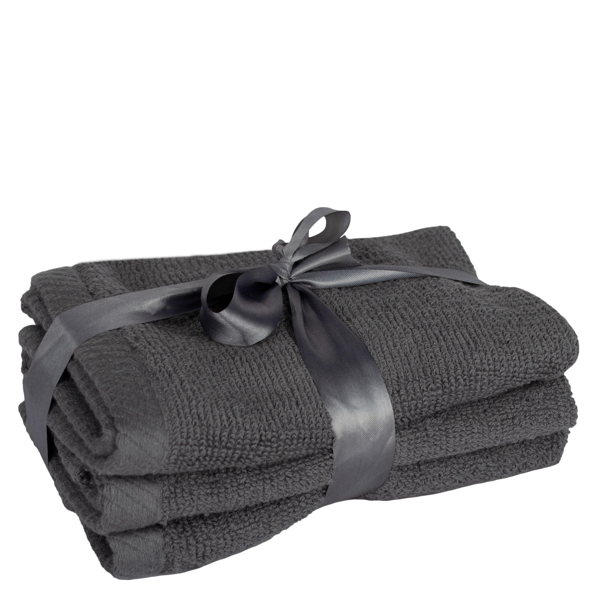 FROTTIERSET TIAGO Anthrazit 3-teilig  - Anthrazit, Basics, Textil (30/30/10cm) - Zoeppritz
