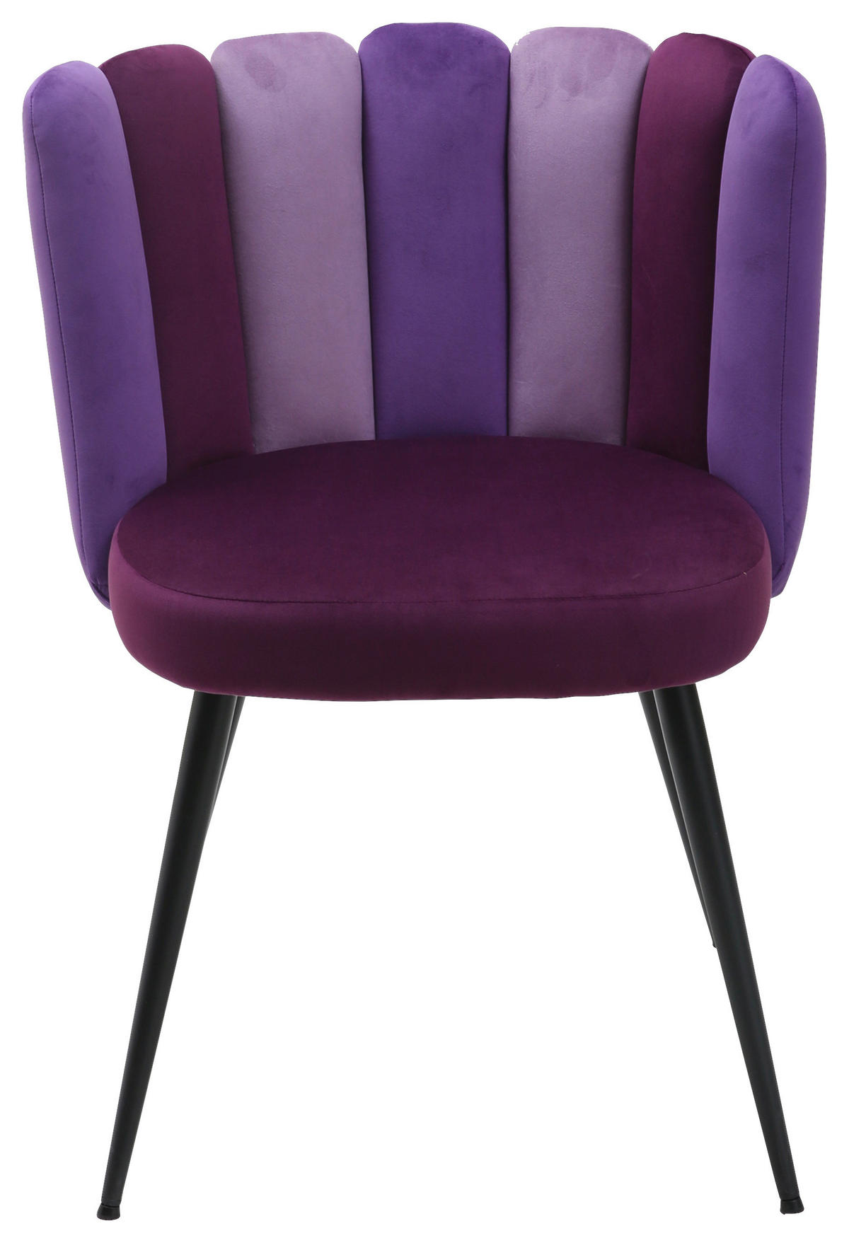 STUHL Samt Lila  - Lila/Schwarz, Design, Textil/Metall (58,5/79/55,5cm) - home24