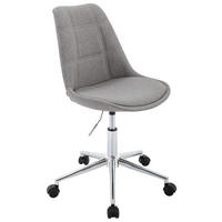 OTOČNÁ ŽIDLE PRO MLÁDEŽ, tkaná látka, barvy chromu, světle šedá - světle šedá/barvy chromu, Konvenční, kov/textil (49/96/56cm) - Carryhome