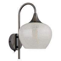 SVJETILJKA ZIDNA  - prozirno/crna, Konvencionalno, metal (18/32cm) - Globo