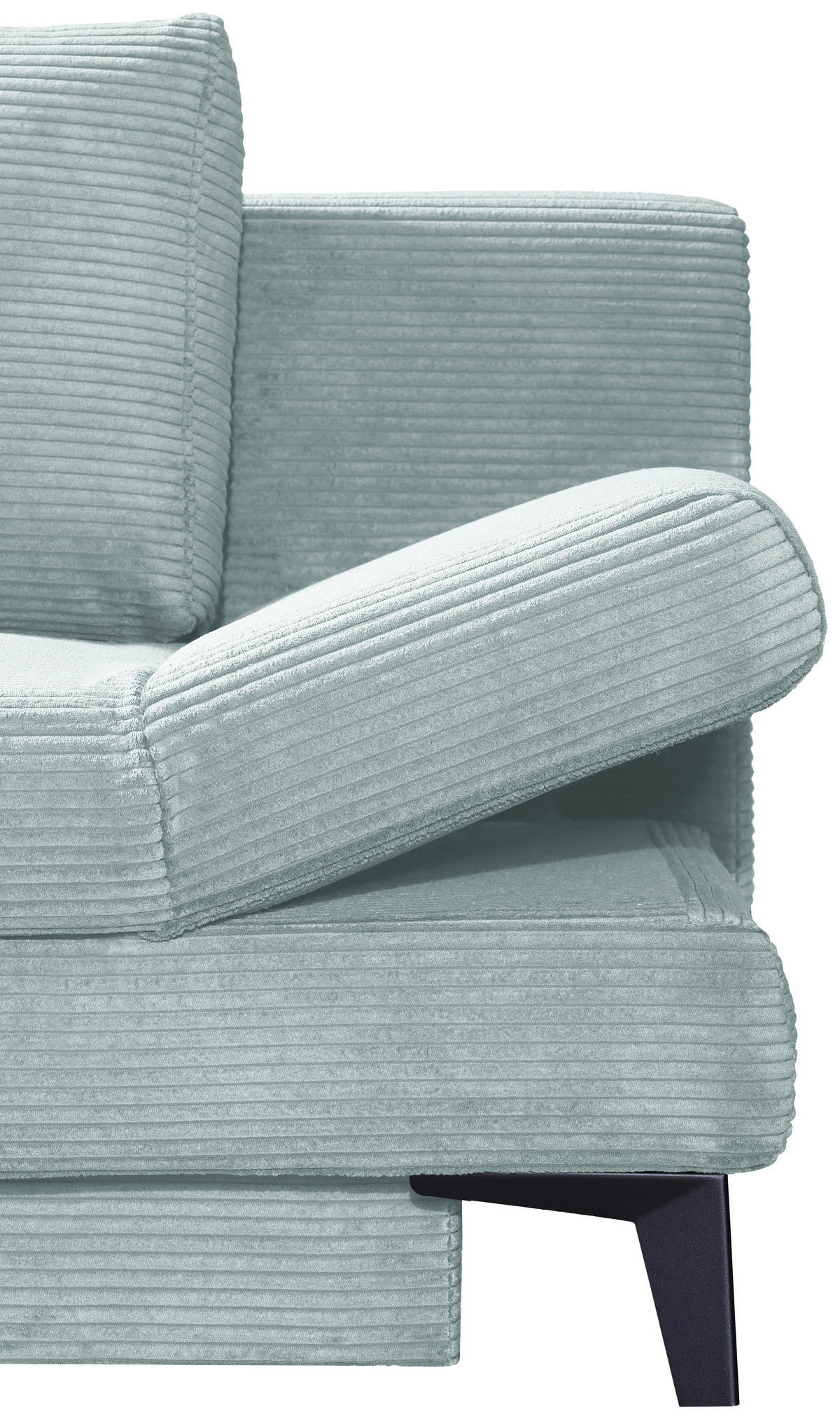 SCHLAFSOFA Cord Hellblau  inkl. Bettkasten, Schlaffunktion, Armteilverstellung  - Schwarz/Hellblau, Design, Textil/Metall (200/85/90cm) - Novel