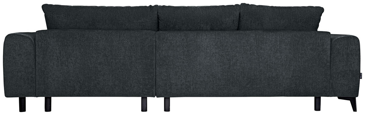 ECKSOFA  in Chenille Dunkelgrau  279/222 cm  - Dunkelgrau/Schwarz, KONVENTIONELL, Kunststoff/Textil (279/222cm) - Hom`in