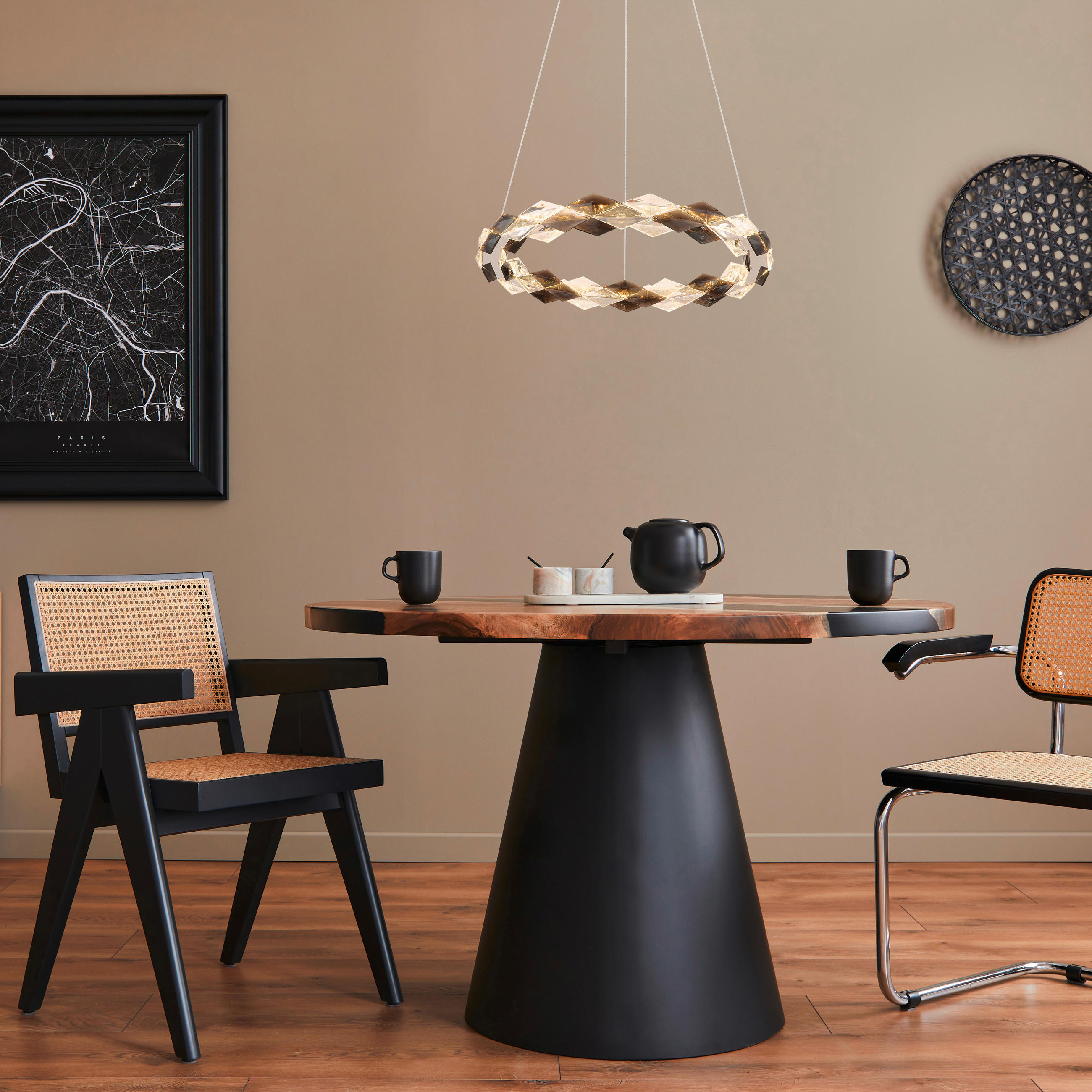 LED-HÄNGLAMPA 55/130 cm  - klar, Design, metall/plast (55/130cm) - Globo