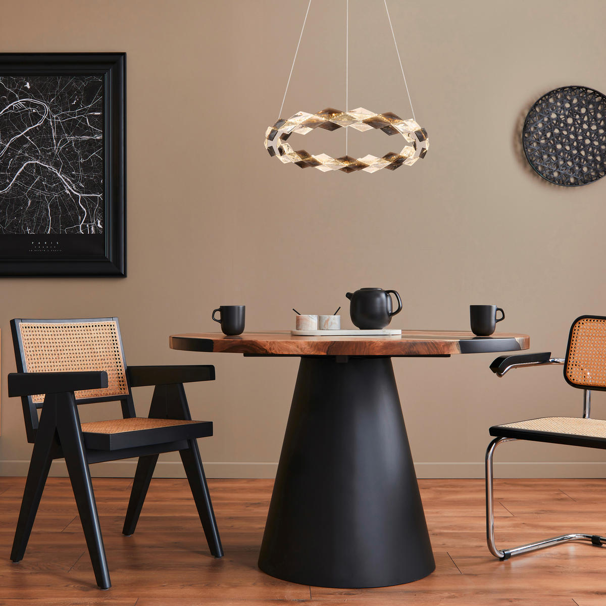 LED-HÄNGLAMPA 55/130 cm  - klar, Design, metall/plast (55/130cm) - Globo