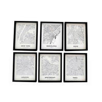 KÉP SZETT 20/25/2.5 cm  - fekete/fehér, Basics, faalapú anyag/Üveg (20/25/2.5cm)