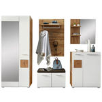 GARDEROBE 7-teilig  in 270/201/37 cm  - Eichefarben/Weiß, KONVENTIONELL, Holzwerkstoff/Textil (270/201/37cm) - Voleo