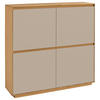 SCHUHSCHRANK Eiche teilmassiv Sandfarben, Eiche Bianco  - Sandfarben/Eiche Bianco, Design, Holz/Holzwerkstoff (127/124/37cm)