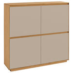 SCHUHSCHRANK 127/124/37 cm  - Sandfarben/Eiche Bianco, Design, Holz/Holzwerkstoff (127/124/37cm) - Novel