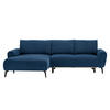 ECKSOFA in Webstoff Blau  - Blau/Schwarz, Design, Textil/Metall (170/272cm) - Welnova