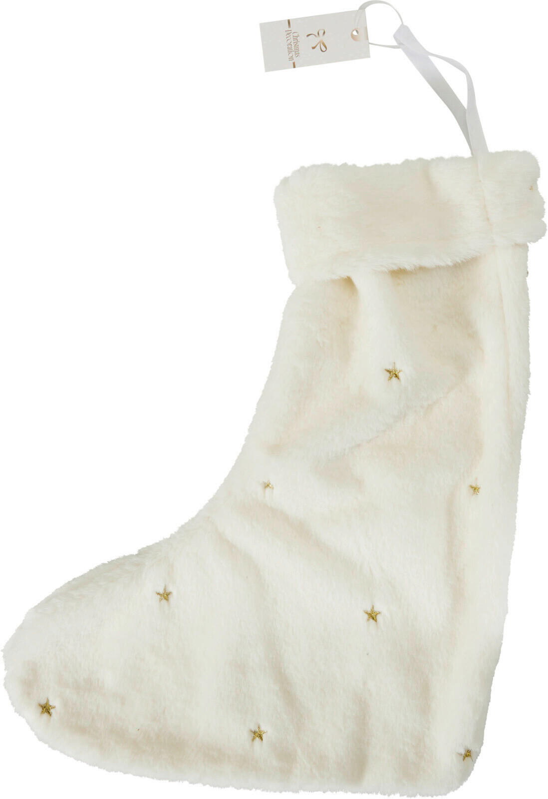 MIKULÁS ZOKNI - fehér, Basics, textil (35cm)