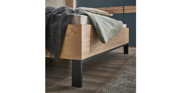 BETTANLAGE 180/200 cm  in Blau, Eichefarben  - Blau/Eichefarben, Design, Holz/Holzwerkstoff (180/200cm) - Dieter Knoll