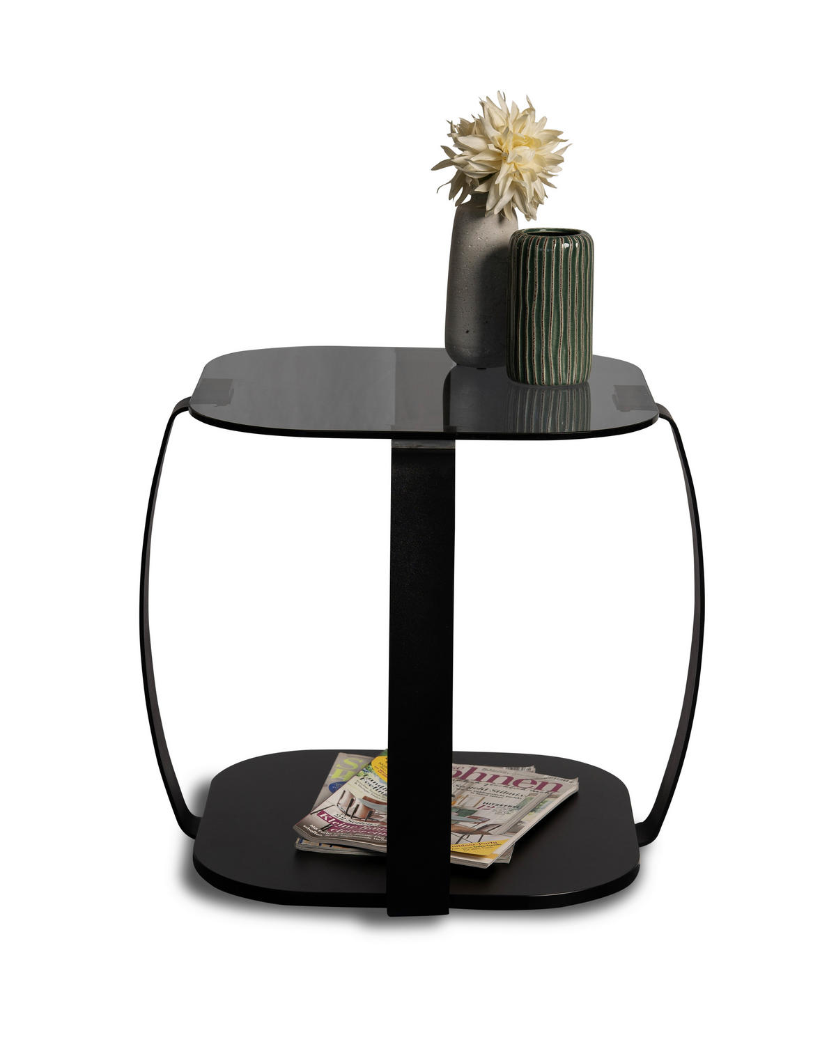 COUCHTISCH Sicherheitsglas 45/45/50 cm quadratisch Schwarz  - Schwarz, Design, Glas/Metall (45/45/50cm) - Xora