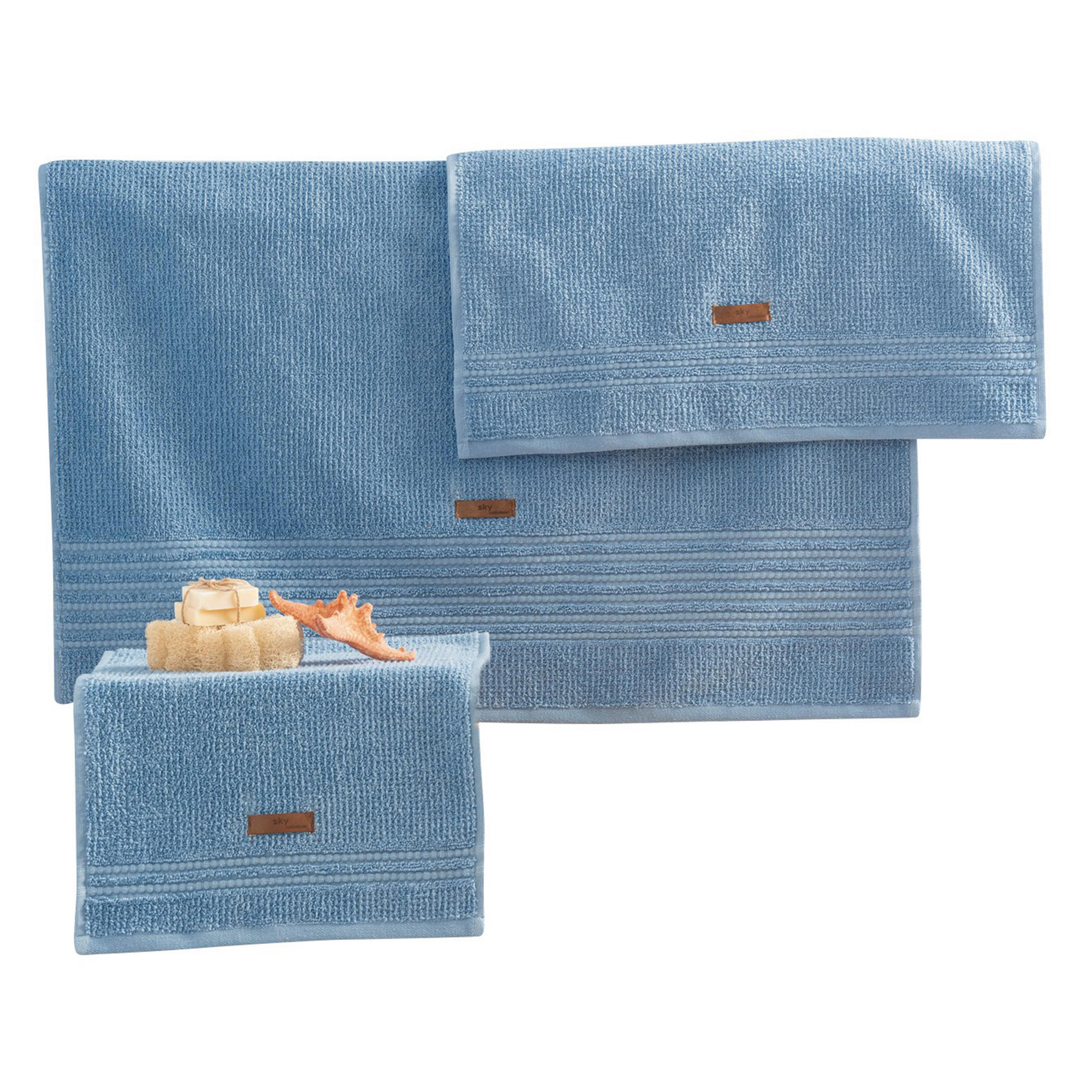 FROTTIERSET Pastellblau 3-teilig  - Pastellblau, Basics, Textil (75/150cm)