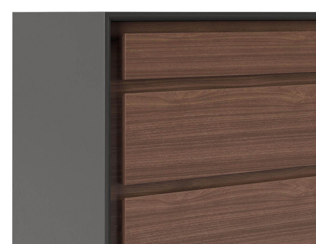 KOMMODE PLAYBOY  in 100/92/42 cm  - Walnussfarben, KONVENTIONELL, Holz/Holzwerkstoff (100/92/42cm) - Playboy