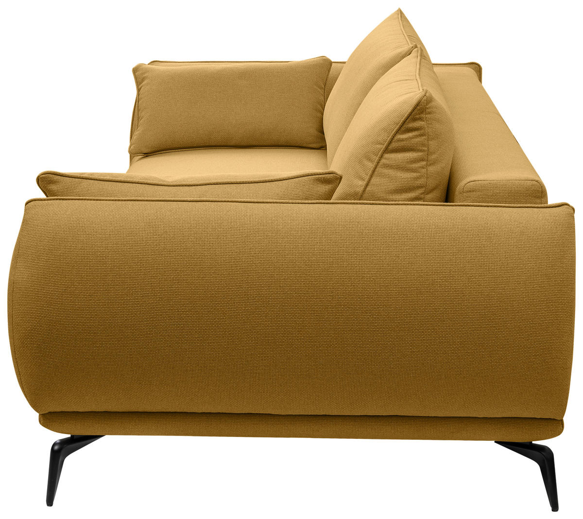 3-SITZER-SOFA in Webstoff Gelb  - Gelb/Creme, MODERN, Textil/Metall (249/86/118cm) - MID.YOU