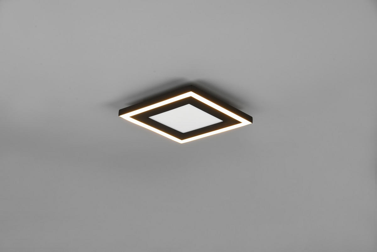 LED-TAKLAMPA Carus 20/20/3,5 cm  - svart, Klassisk, plast (20/20/3,5cm)
