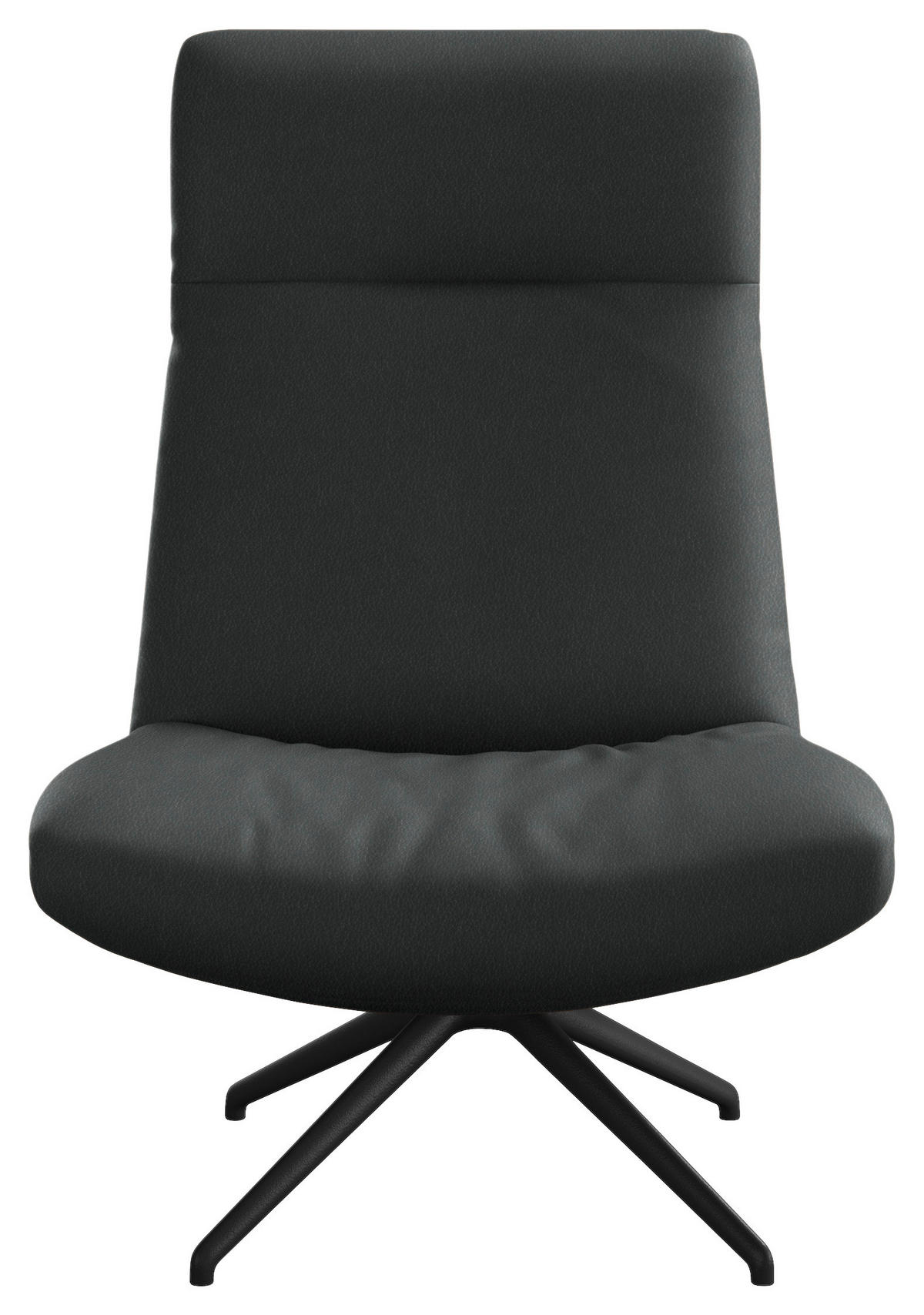 SESSEL in Echtleder Grau  - Schwarz/Grau, Modern, Leder/Metall (74/105/92cm) - Johann Jakob