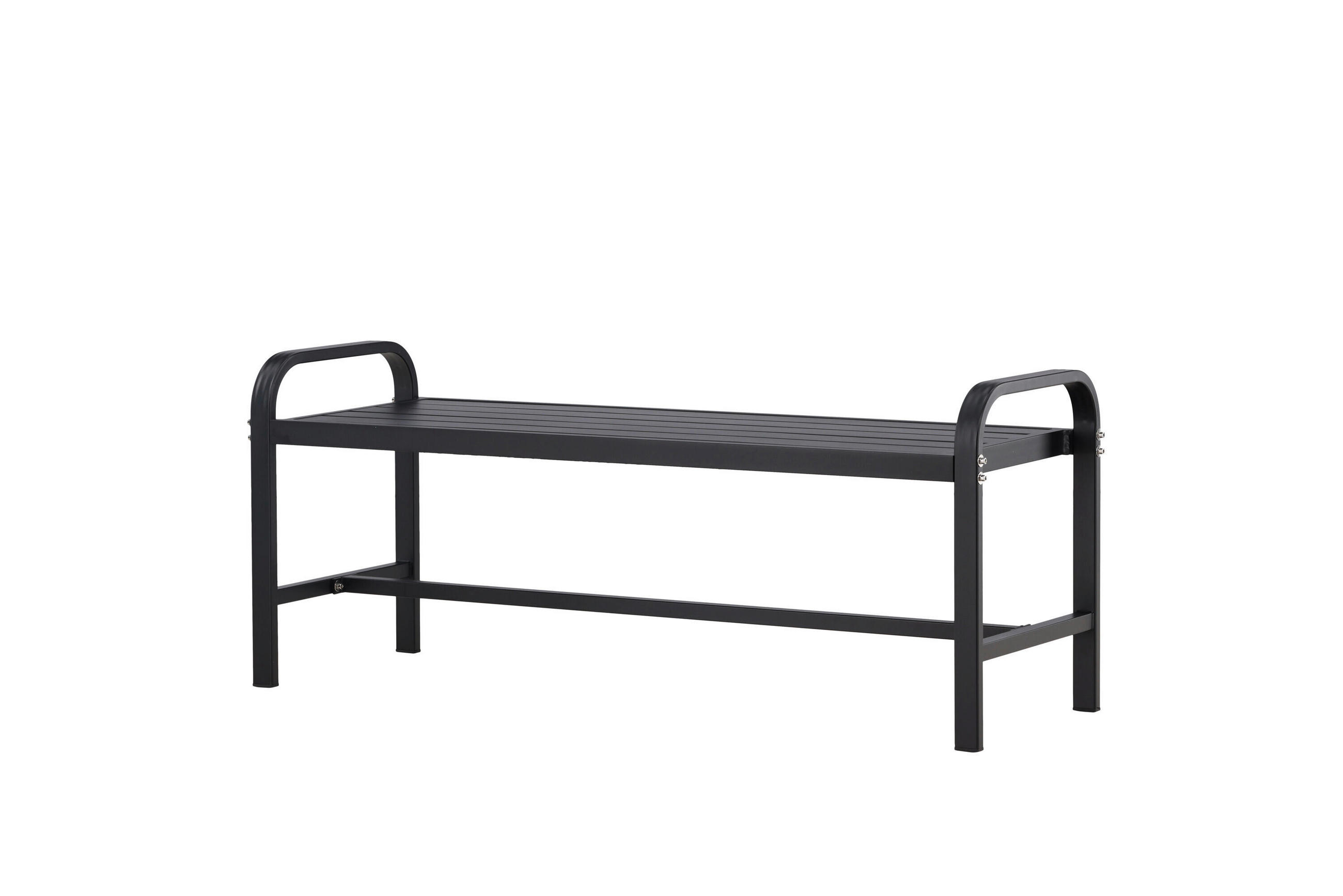 TRÄDGÅRDSBÄNK i svart  - svart, Modern, metall (125/52/42cm) - Gardenson