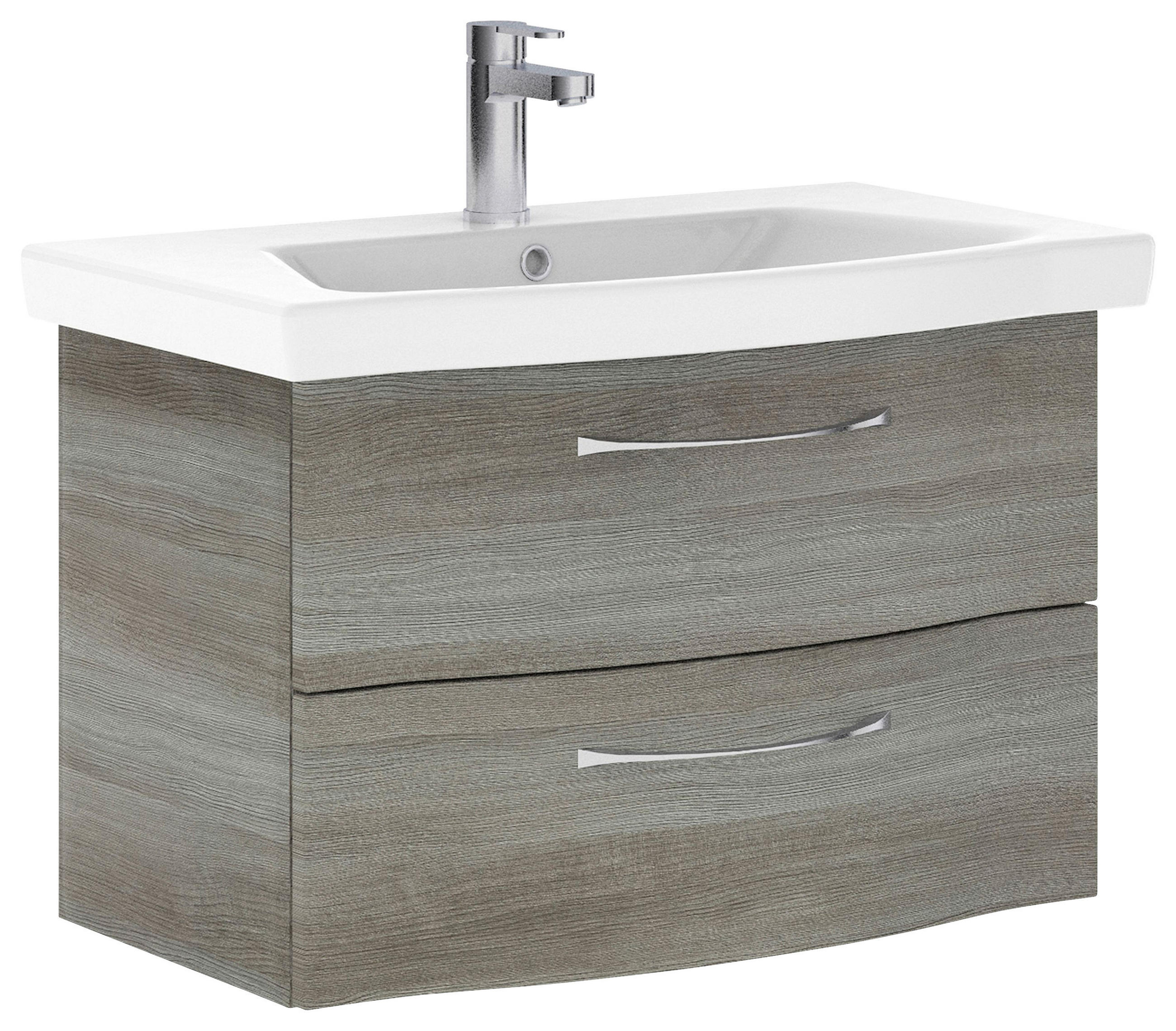 WASCHTISCHKOMBI 82 cm  - Chromfarben/Graphitfarben, KONVENTIONELL, Keramik/Holzwerkstoff (82cm) - Pelipal