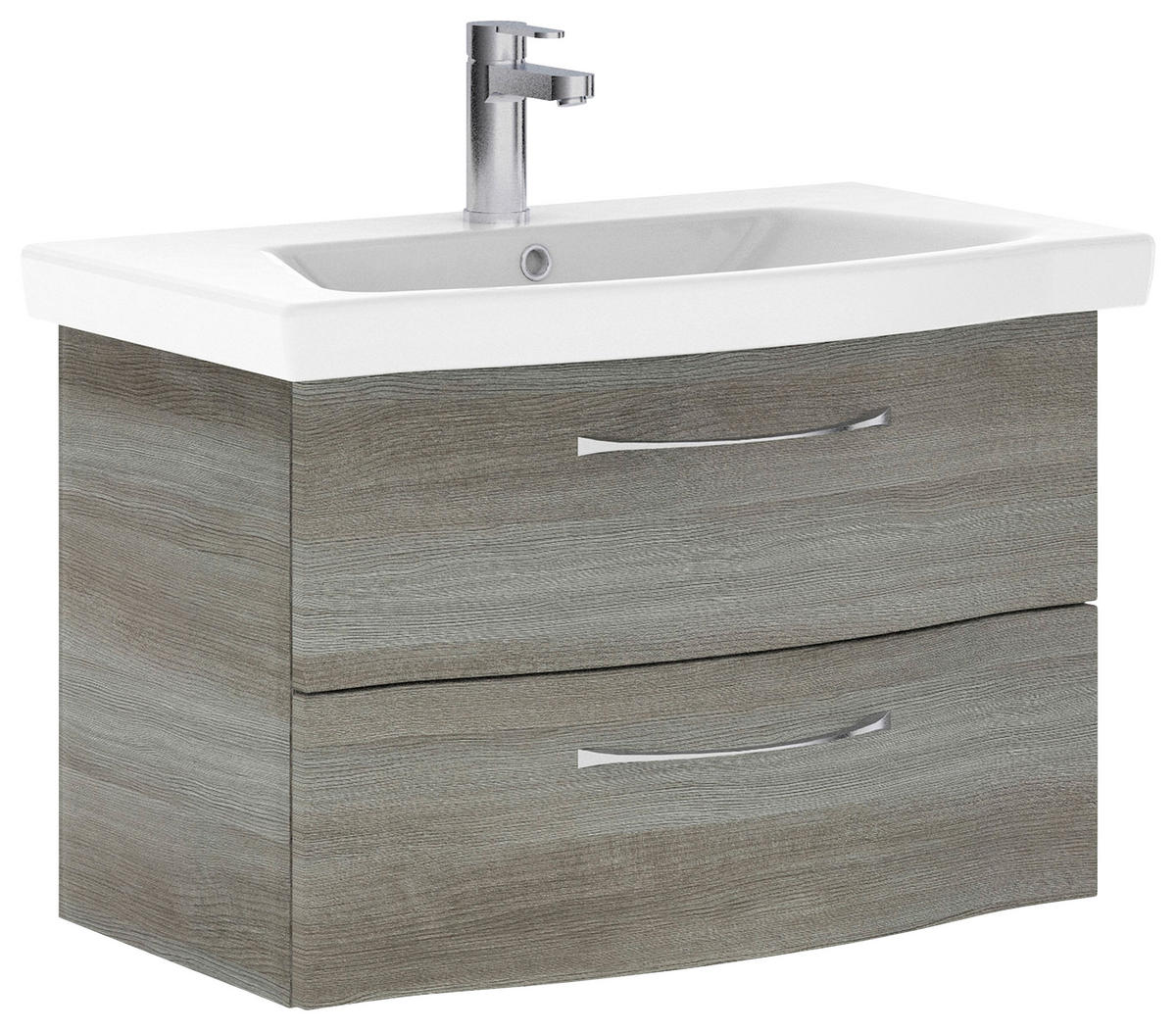 WASCHTISCHKOMBI 82 cm  - Chromfarben/Graphitfarben, KONVENTIONELL, Keramik/Holzwerkstoff (82cm) - Pelipal