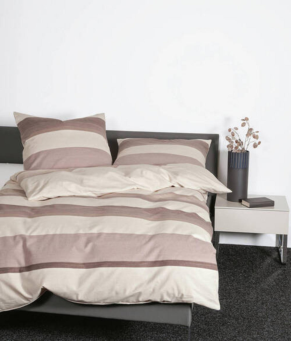 BETTWÄSCHE Davos Biber 135/200 cm  - Beere/Beige, Basics, Textil (135/200cm) - Janine