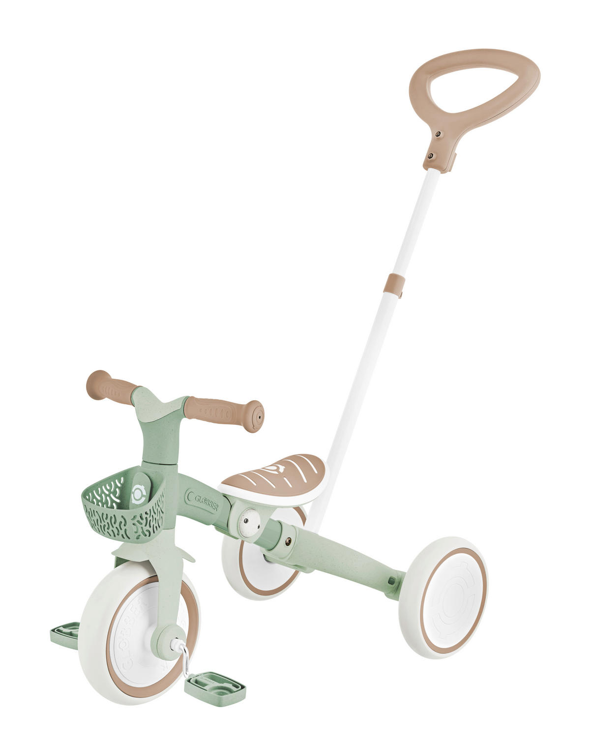 DREIRAD LEARNING TRIKE 2in1 PLUS ECO  - Salbeigrün, Basics, Kunststoff (62.2/42.1/84.3cm) - GLOBBER