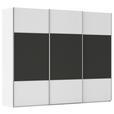 SCHWEBETÜRENSCHRANK 242/223/68 cm 3-türig Graphitfarben, Weiß  - Alufarben/Graphitfarben, KONVENTIONELL, Holzwerkstoff/Metall (242/223/68cm) - Novel