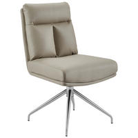 STUHL - Taupe/Edelstahlfarben, Design, Textil/Metall (51,5/89,5/65cm) - Novel