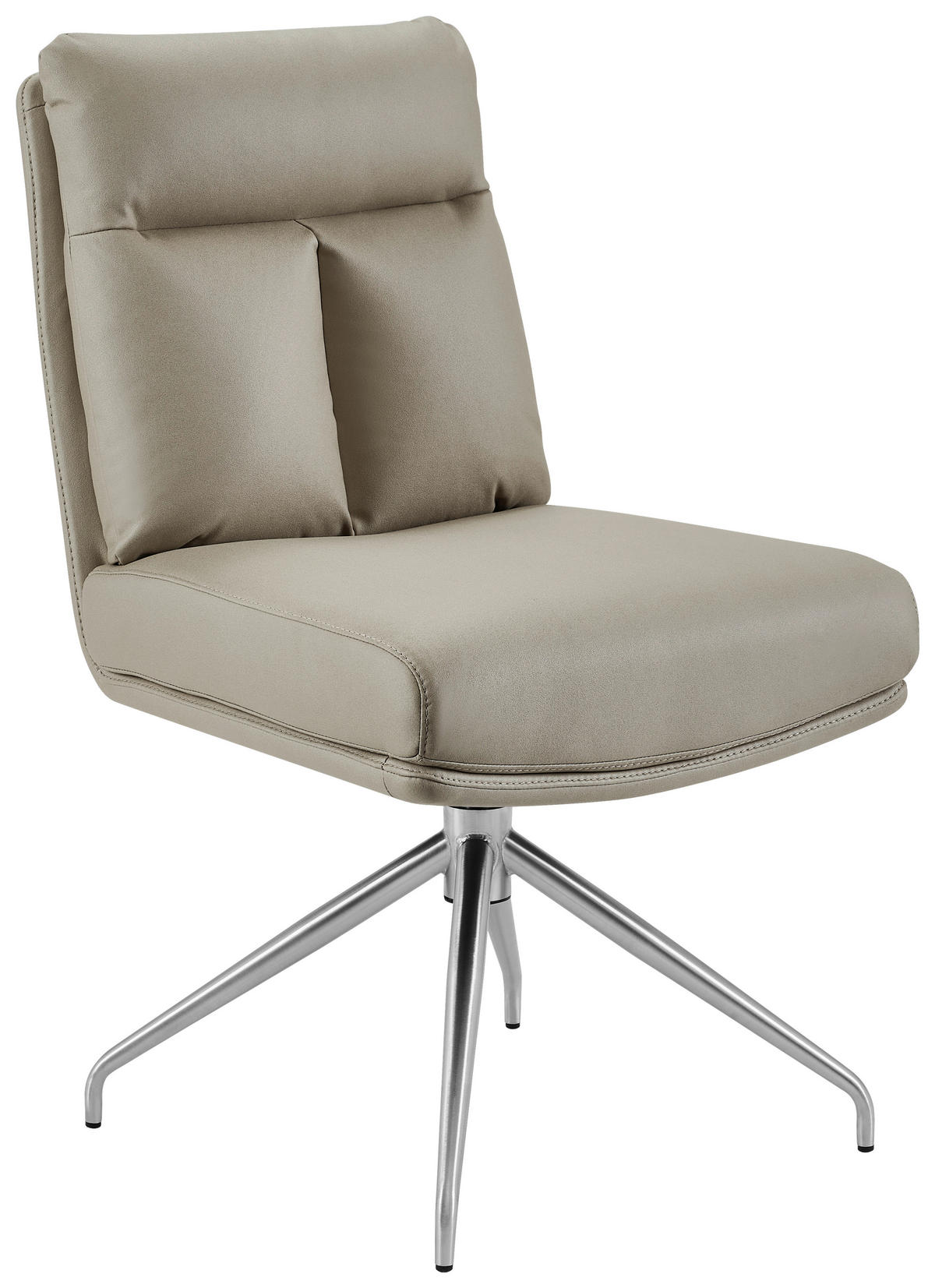 STUHL - Taupe/Edelstahlfarben, Design, Textil/Metall (51,5/89,5/65cm) - Novel