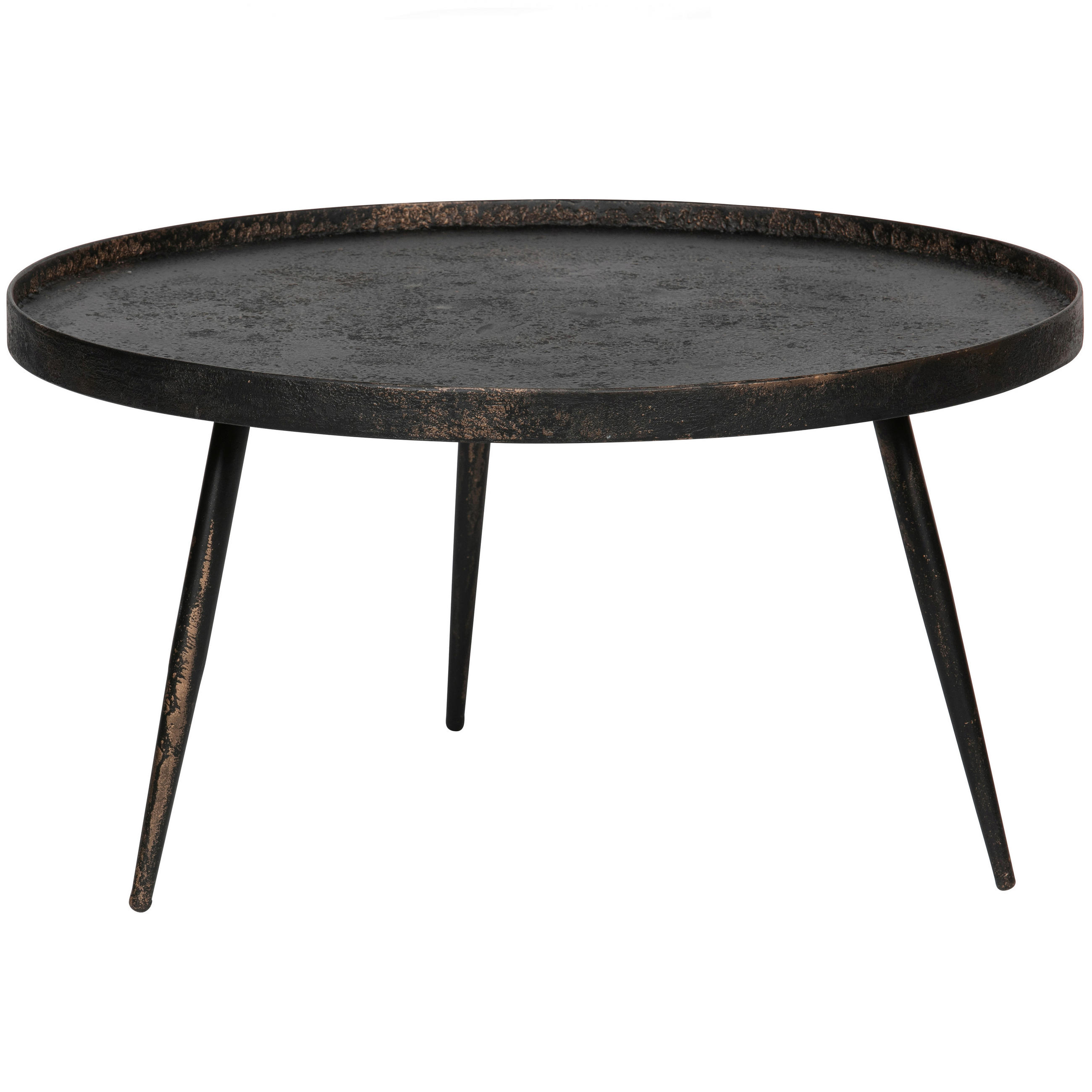 BEISTELLTISCH 76/76/40 cm Sperrholz Goldfarben, Zinkfarben rund  - Goldfarben/Zinkfarben, Design, Holzwerkstoff/Metall (76/76/40cm) - Livetastic