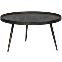 BEISTELLTISCH 76/76/40 cm Sperrholz Goldfarben, Zinkfarben rund  - Goldfarben/Zinkfarben, Design, Holzwerkstoff/Metall (76/76/40cm) - Livetastic