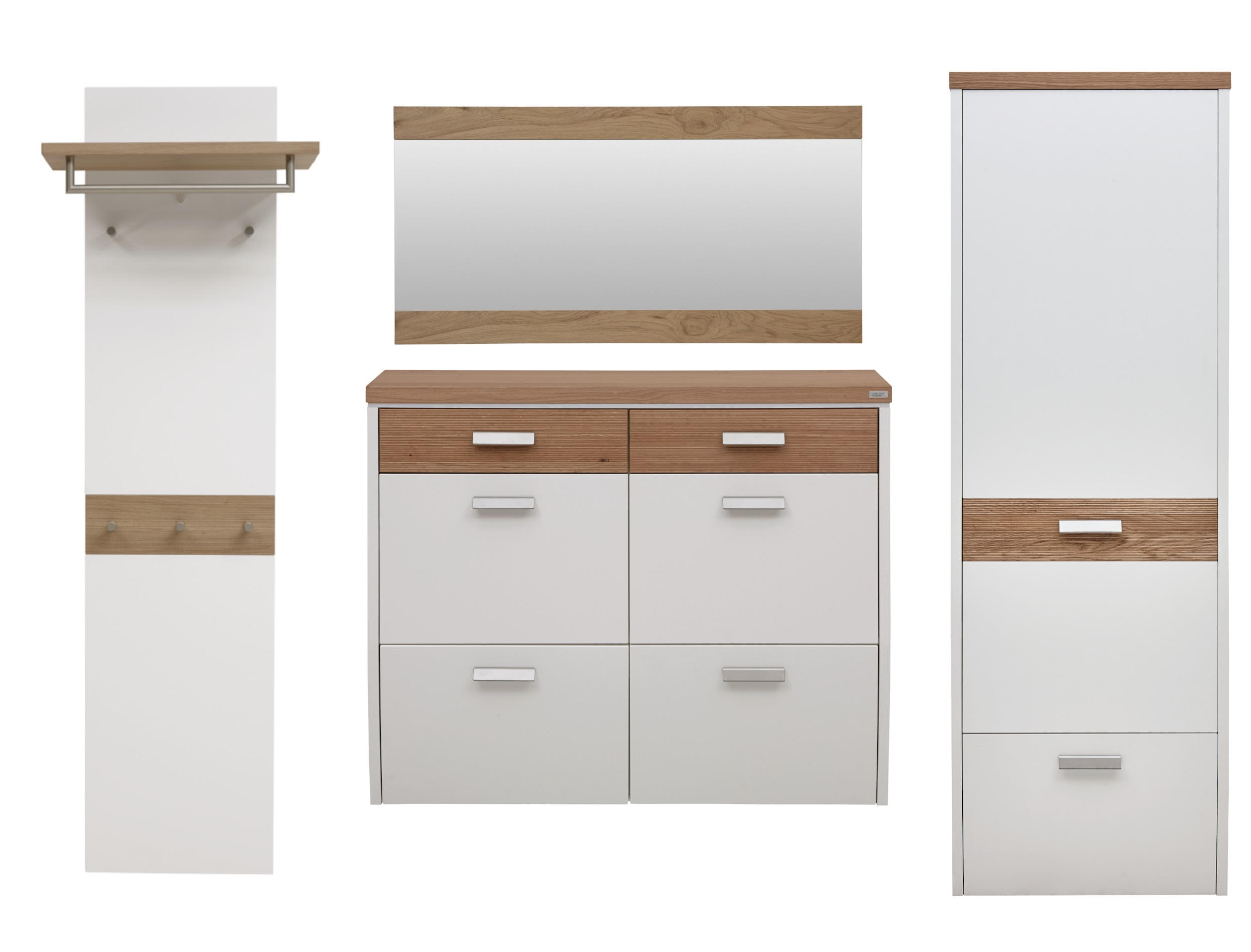 GARDEROBE Weiß, Eichefarben - Eichefarben/Weiß, Design, Holz (270/200/32cm) - Dieter Knoll