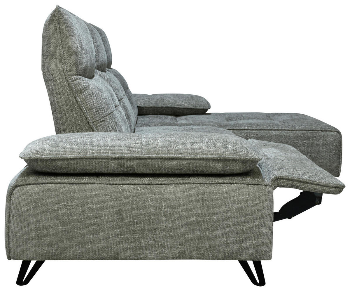 ECKSOFA Grau Chenille  - Schwarz/Grau, Design, Kunststoff/Textil (314/162cm) - Livetastic