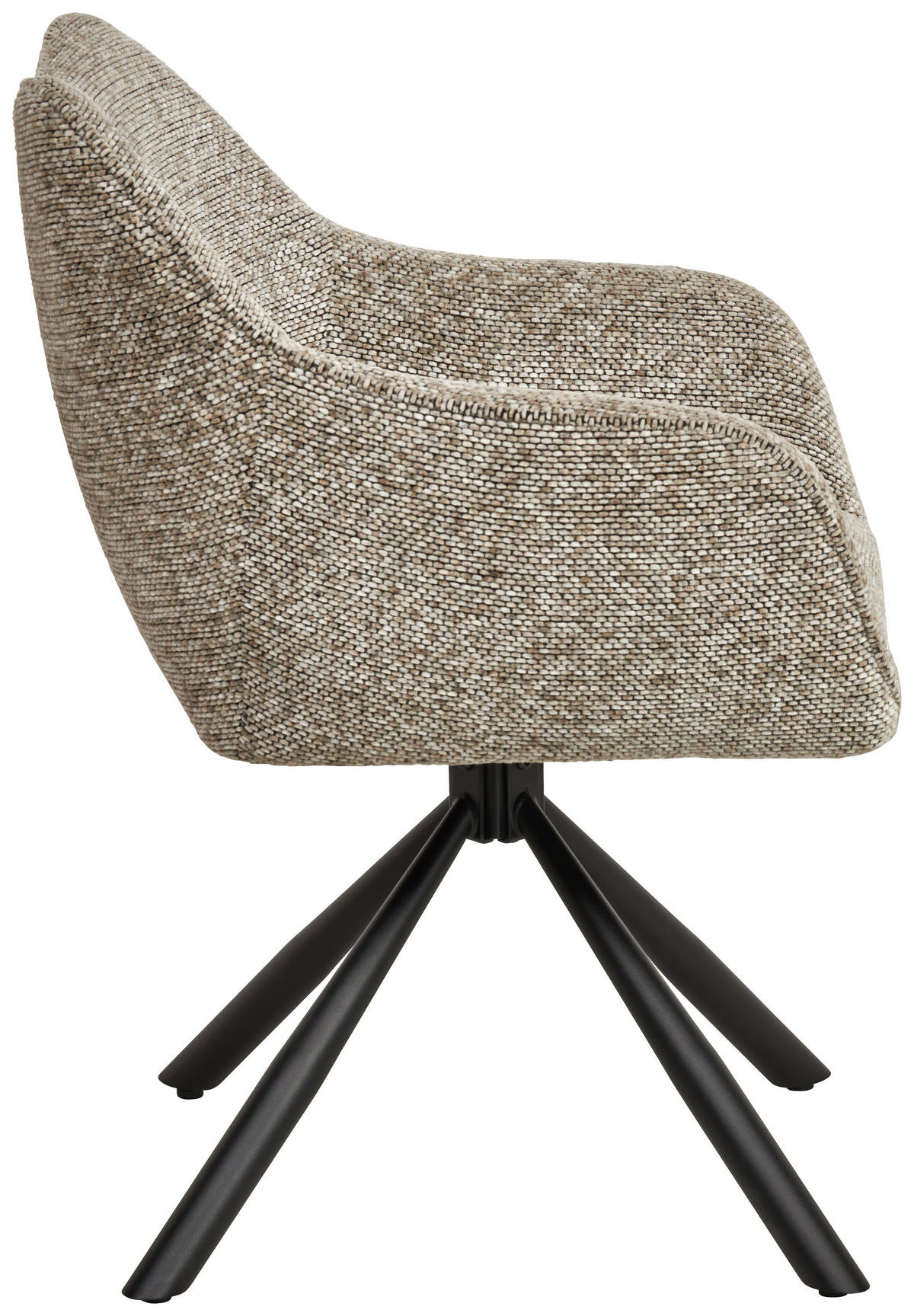 ARMLEHNSTUHL Eisen Webstoff  - Schwarz/Braun, Modern, Textil/Metall (63/83/60cm) - MID.YOU